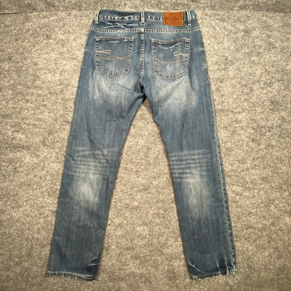 Chip and Pepper Ike Slim Straight Mens Jeans Blue Medium‎ Wash 31x32 100% Cotton